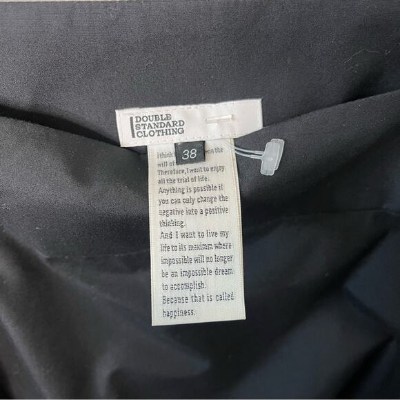 Double Standard Clothing NYC Open Shoulder Black Blouse Pleated Sleeves 38/ US S - Picture 7 of 9